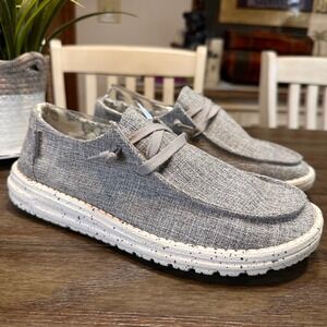 Hey Dude Wendy L Linen Gray Slip On Shoes Women US 8 EU 39